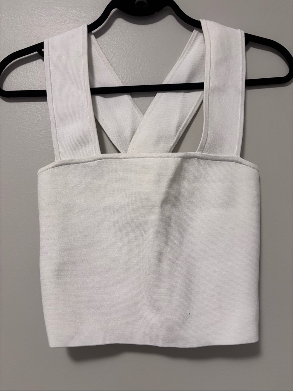 Babaton White Crossback Crop Top